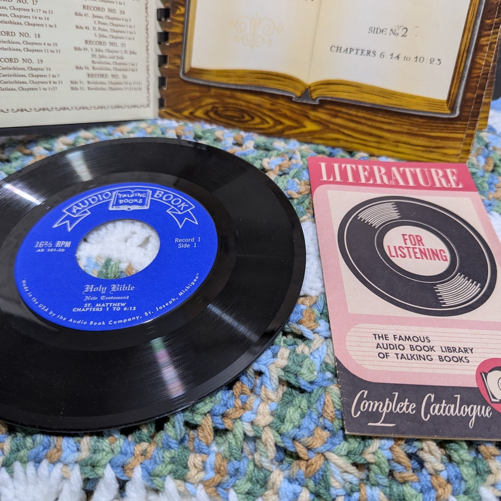 Vintage 1953 Holy Bible Audio Book Co Vinyl Record Full Set New Testament